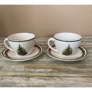 Christopher Radko Traditions Holiday Celebrations Cup & Saucer Set Christmas Tre